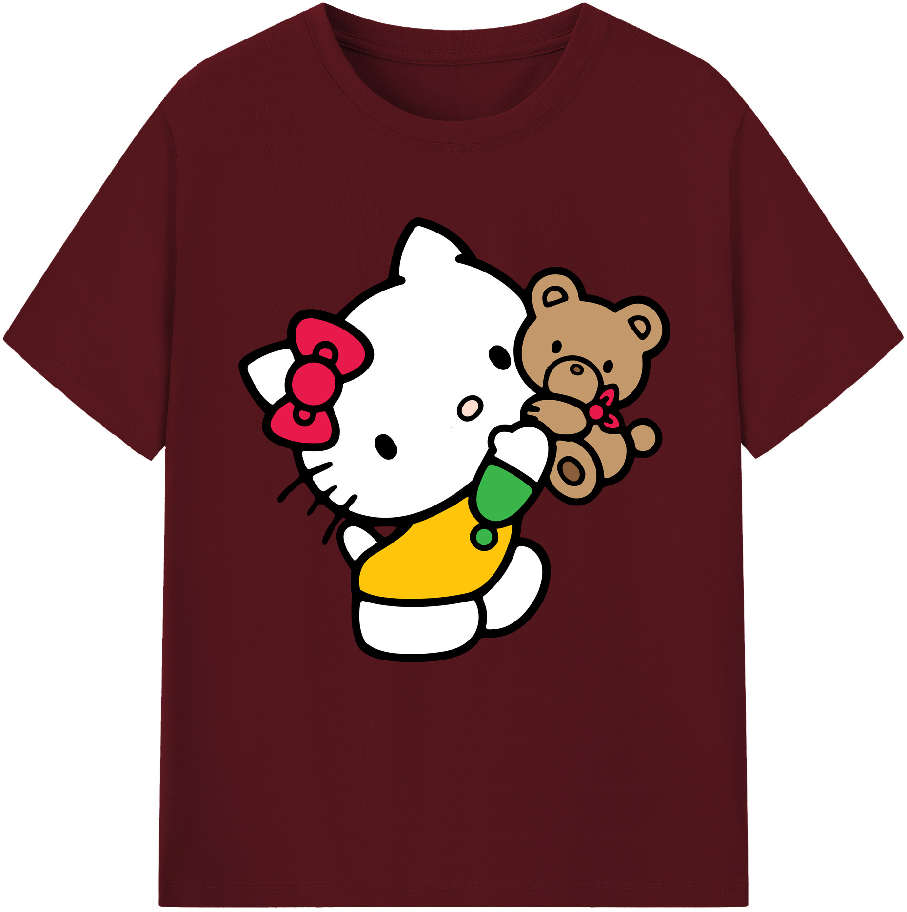 （画像用） Hello Kitty ハローキティ 綿100％半袖Tシャツ（フロントプリント）